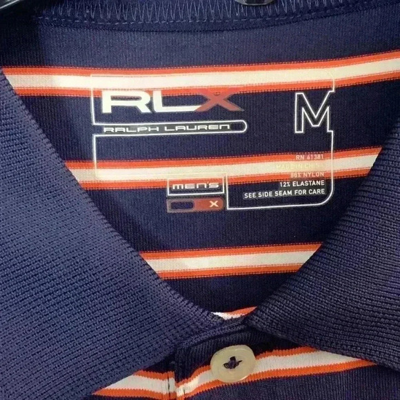 Ralph Lauren RLX Shirt Mens Size Medium Polo Embroidered Catigny Golf Striped - Picture 5 of 7